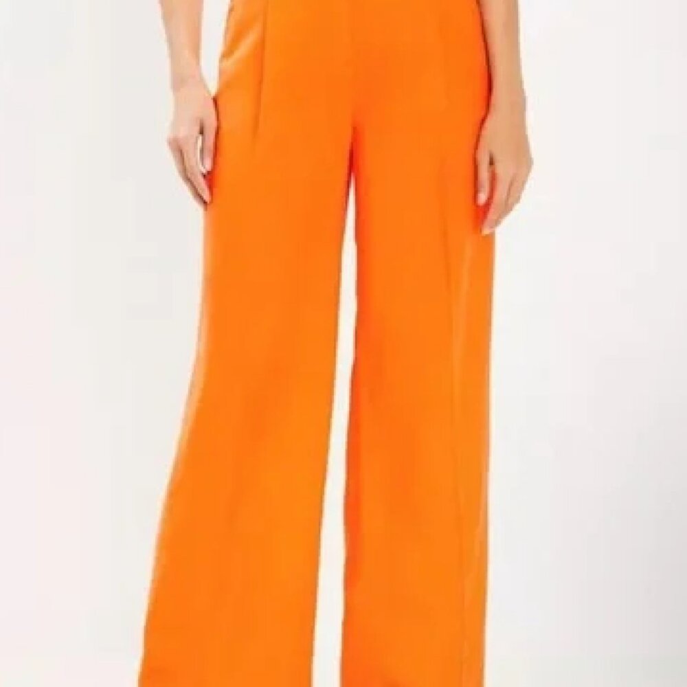 LOFT Wide Leg Pants - Vibrant Orange